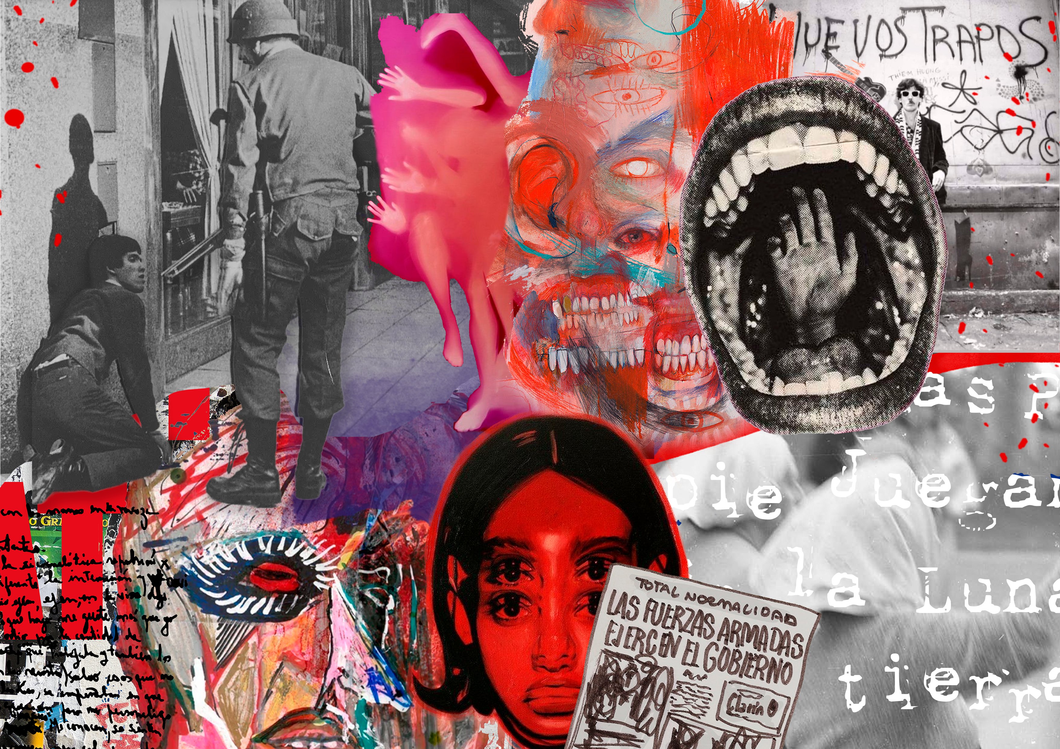 Moodboard del proyecto — represión, color, gráfica disidente, memoria